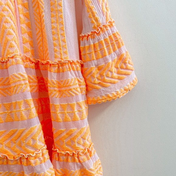Devotion Twins Embroidered Ella Tunic Dress in Neon Orange M - Picture 5 of 8